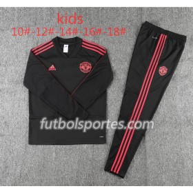 Manchester United Niño Sudadera de Entrenamiento Trajes Negro 2018/2019